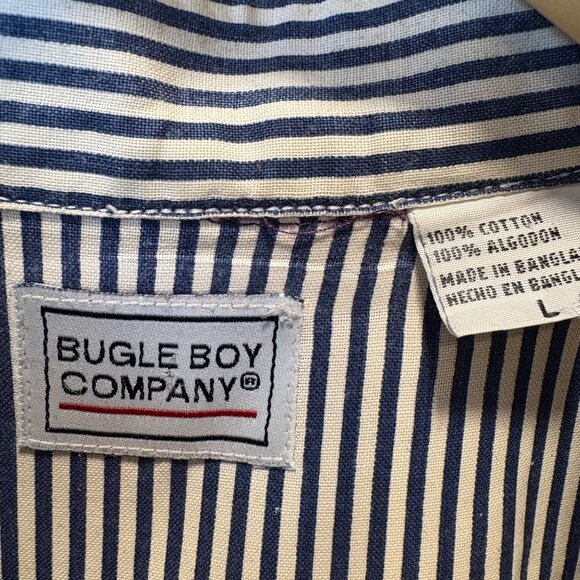 Vintage Bugle Boy Company Mens Purple Button-Up Shirt Crest Pocket SS Y2K 90s - Picture 2 of 7